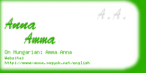 anna amma business card